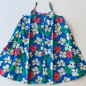 Hanna Andersson Girl Woven Blue Floral Dress 6-7 years 120 cm or 8 Years 130 Cm